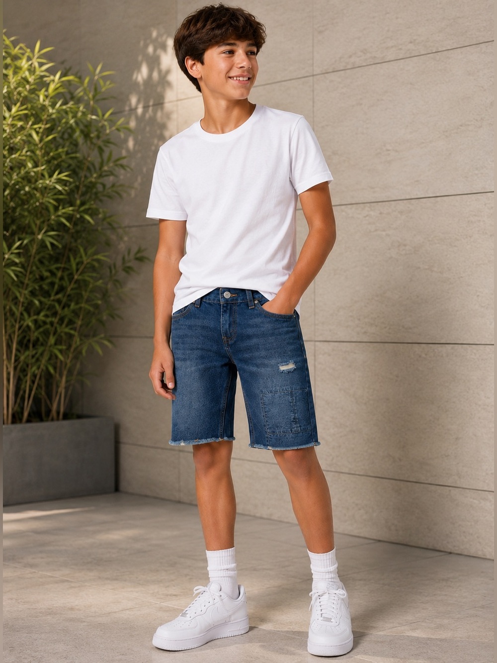 Levi's Dark Blue Denim Knee-Length Boys' Shorts
